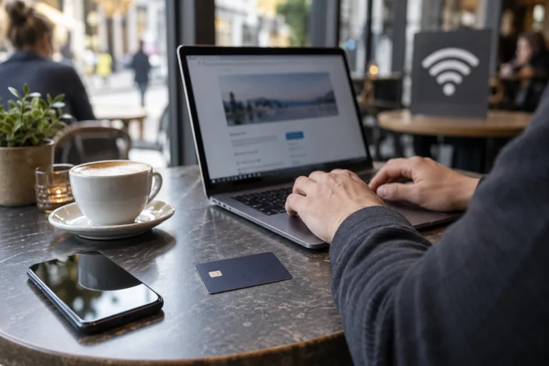 Internetbankieren niet via open wifi-netwerk