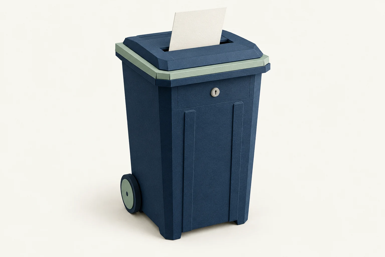 Illustration of a lockable confidential paper bin